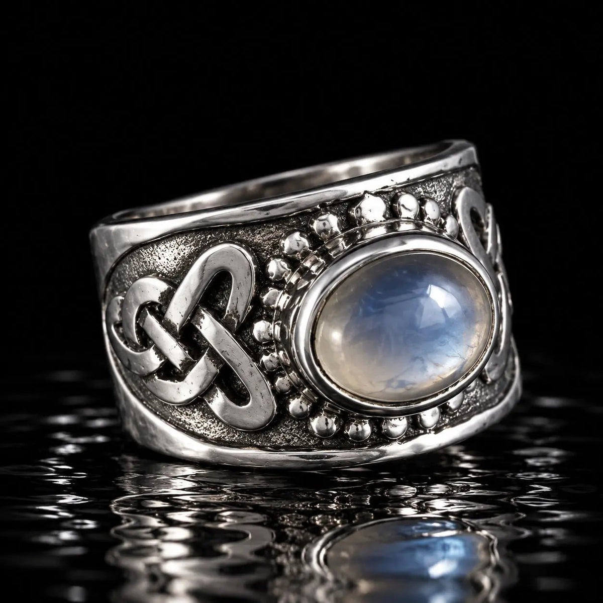 Celtic Band Gemstone Ring - Curiouser Collective