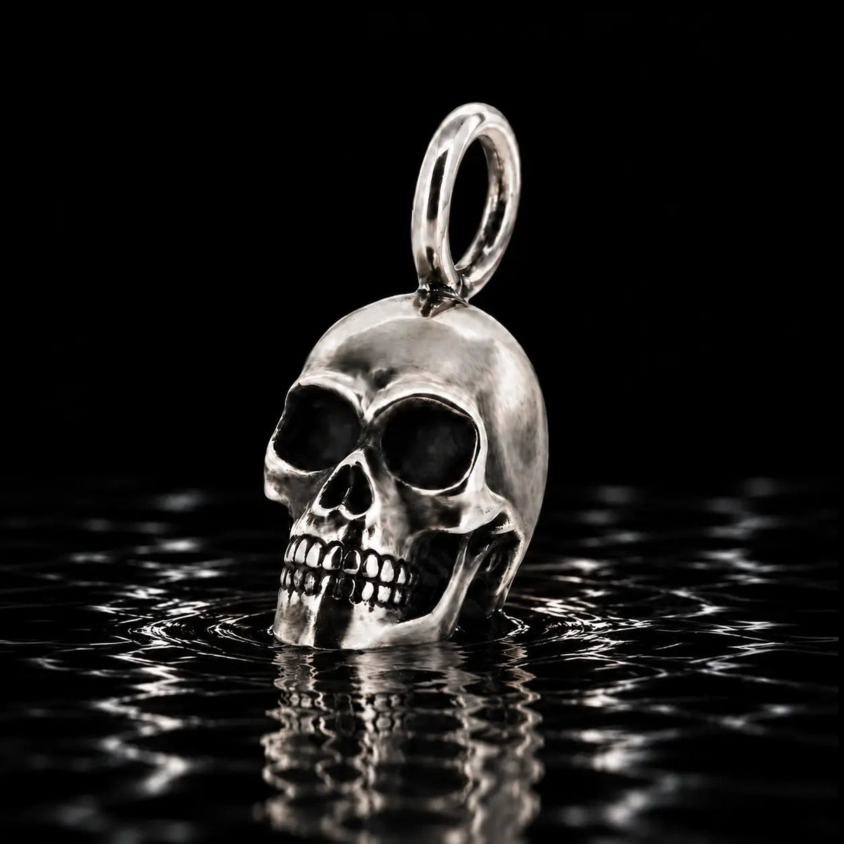 Solid Silver Skull Pendant - Curiouser Collective
