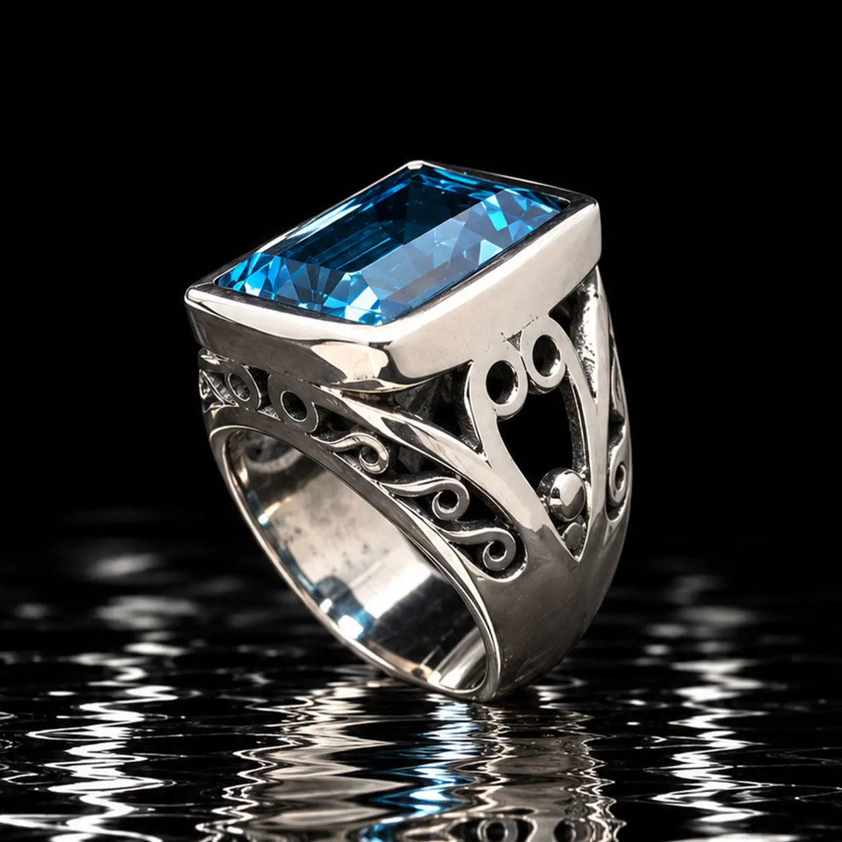 Tribal Eye Ball Ring – Blue (Copy) Curiouser Collective