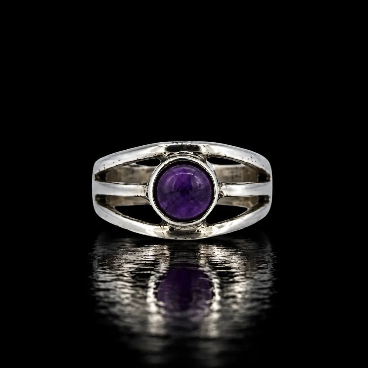 Amethyst Small Banded Ring - Curiouser Collective
