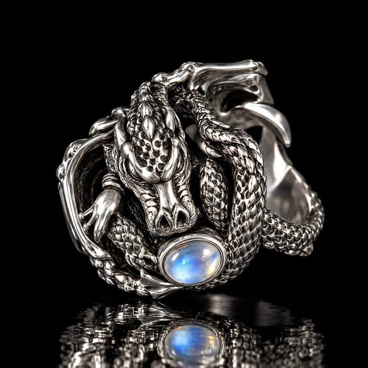 Dragon & Gemstone Ring - Curiouser Collective