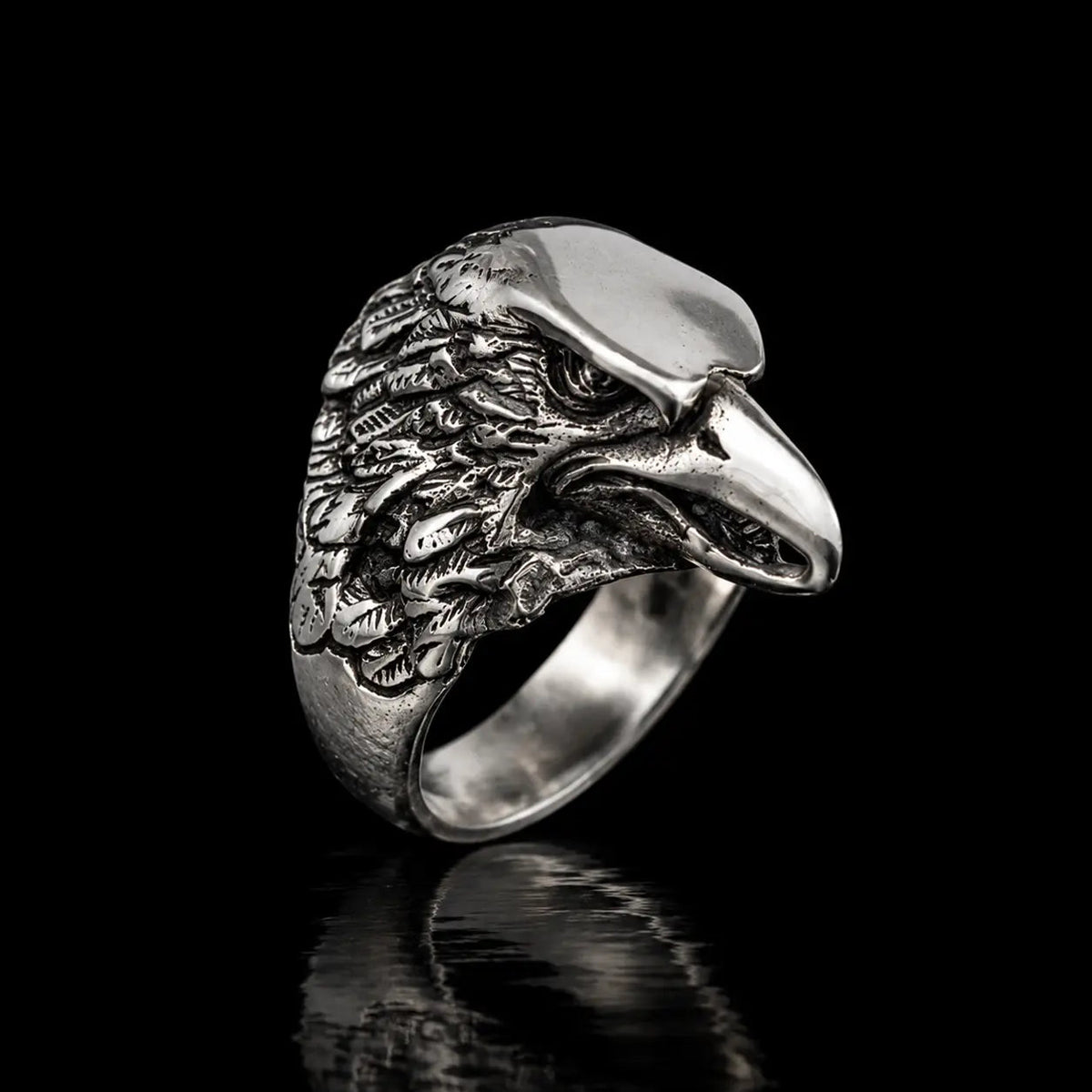 Eagle Head Silver Ring - Curiouser Collective