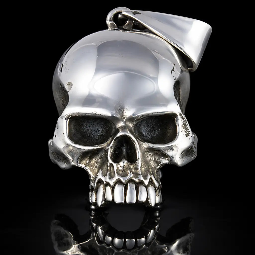 Evil Skull Pendant - (Flat Back) - Curiouser Collective