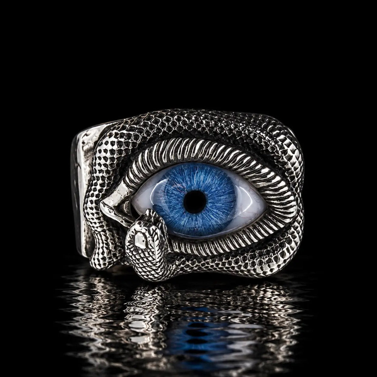 Eye & Snake Ring - Blue - Curiouser Collective