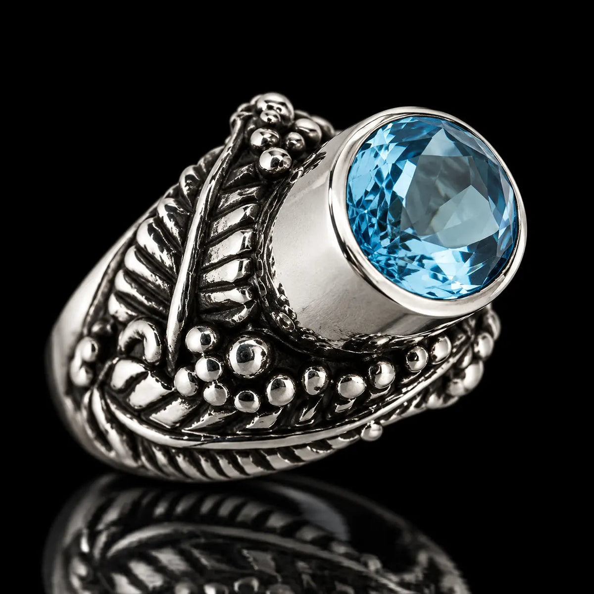 Fern Ring Topaz - Blue - Curiouser Collective