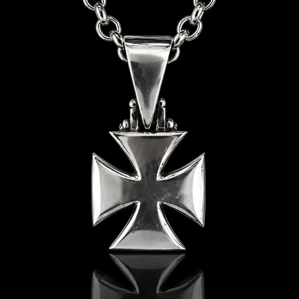 Iron Cross Pendant – Handcrafted Silver - Curiouser Collective