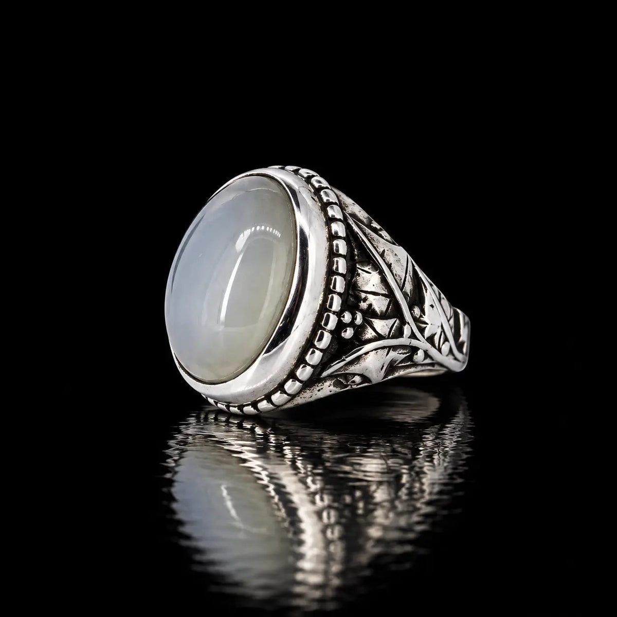 Large Ivy Leaf Moonstone Ring - Curiouser Collective