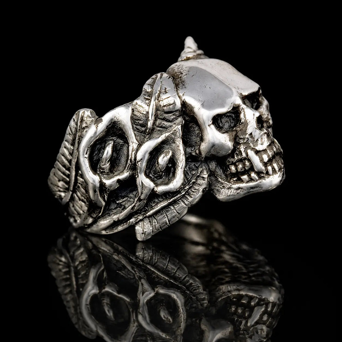 Lily & Skull Ring - Curiouser Collective