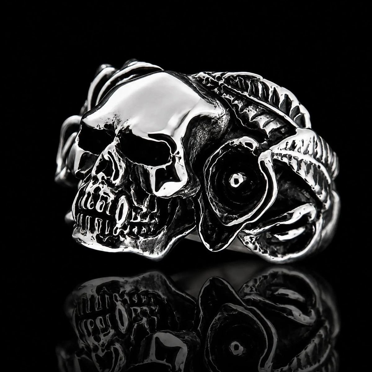 Lily & Skull Ring - Curiouser Collective