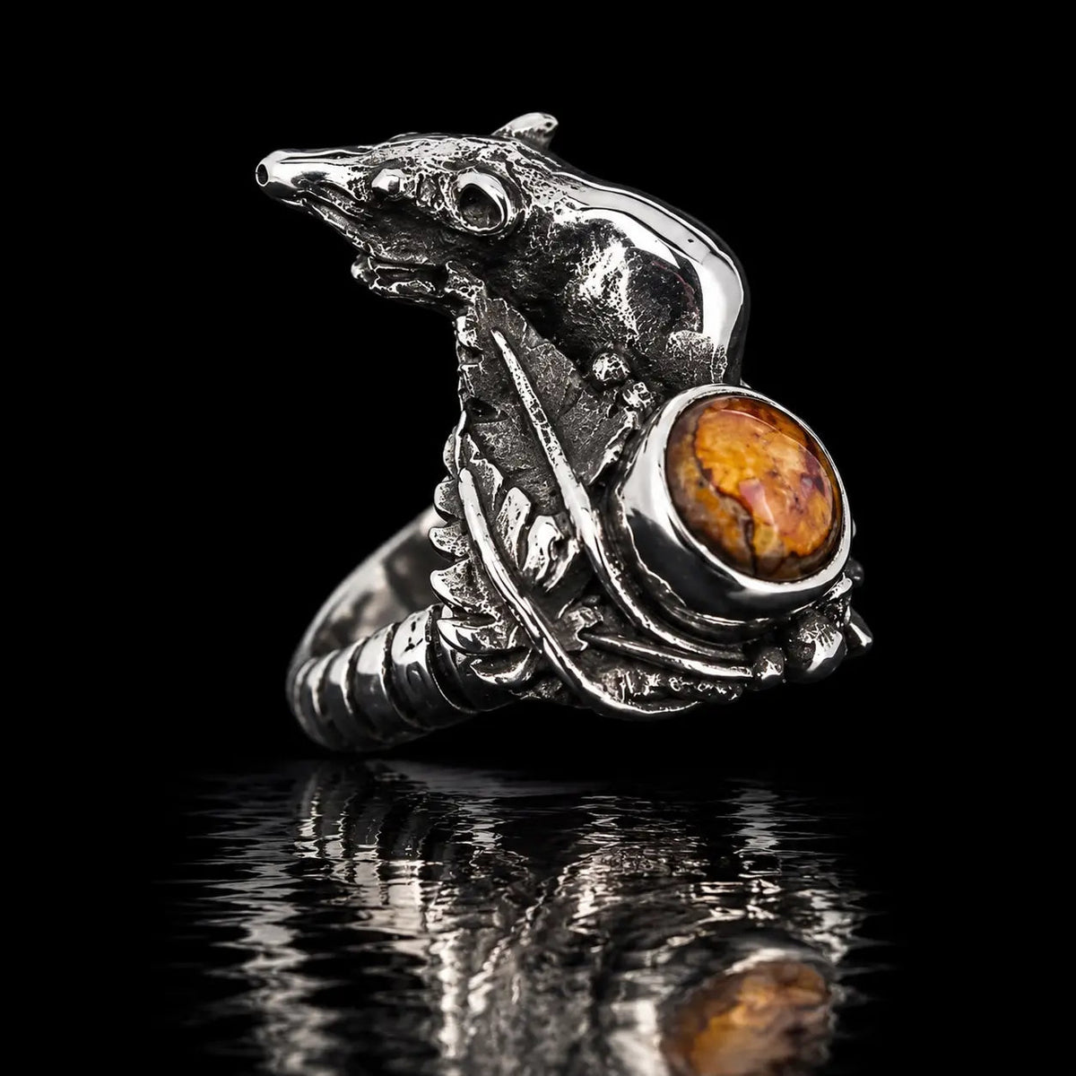 Rat Ring - Mexican Fire Opal - Curiouser Collective