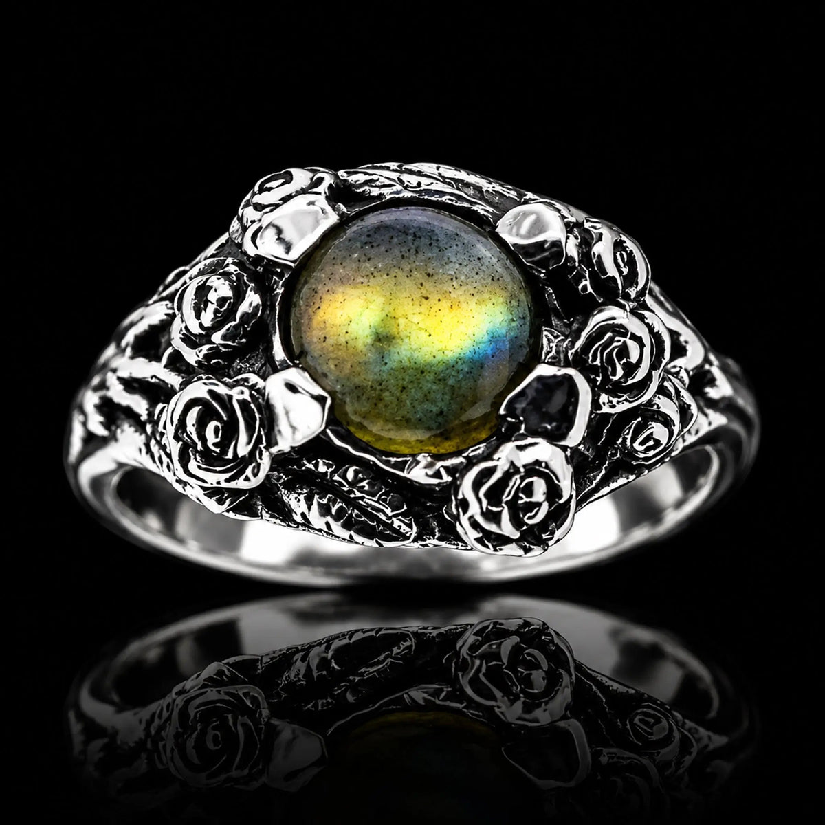 Rose Ring - labradorite - Curiouser Collective