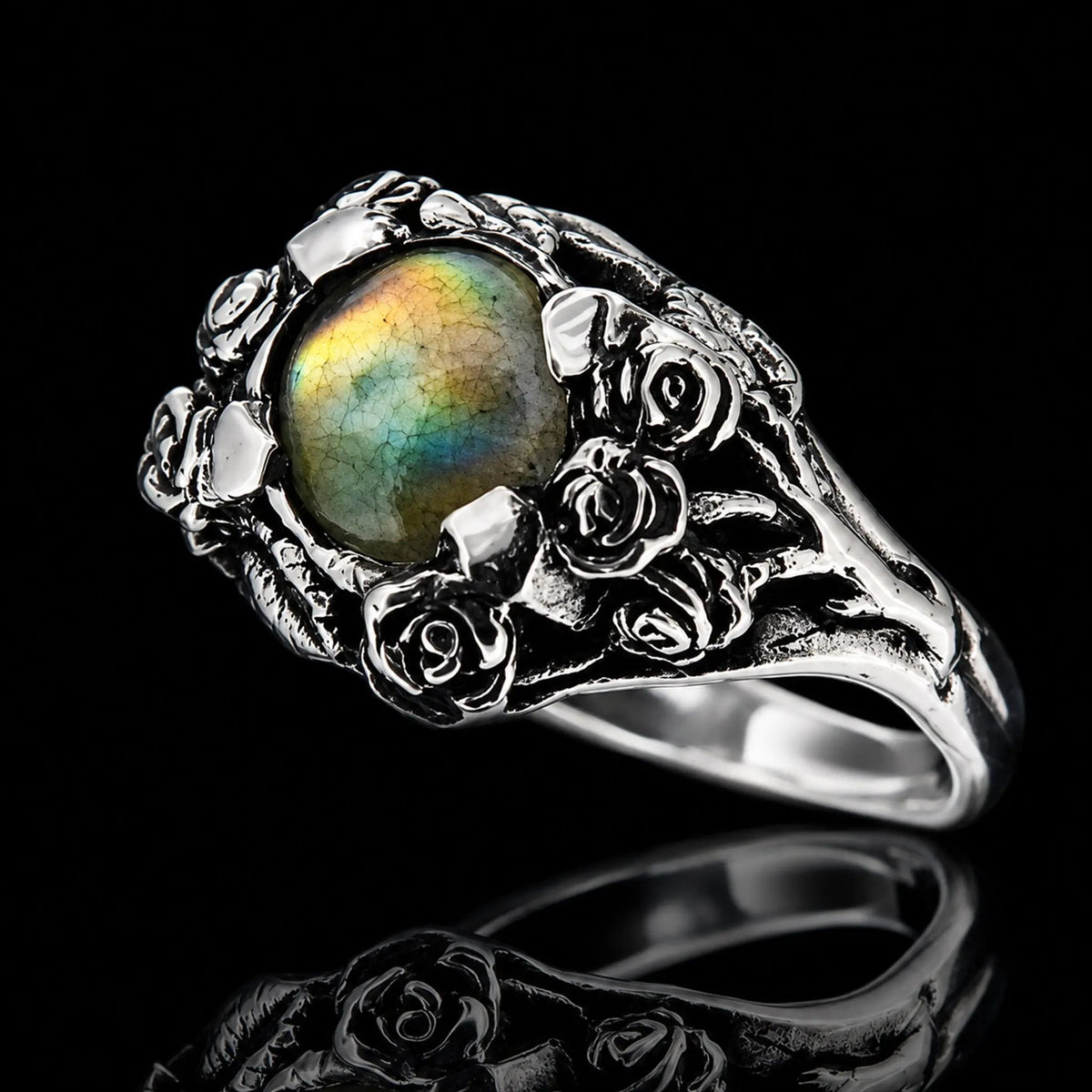 Rose Ring - labradorite - Curiouser Collective