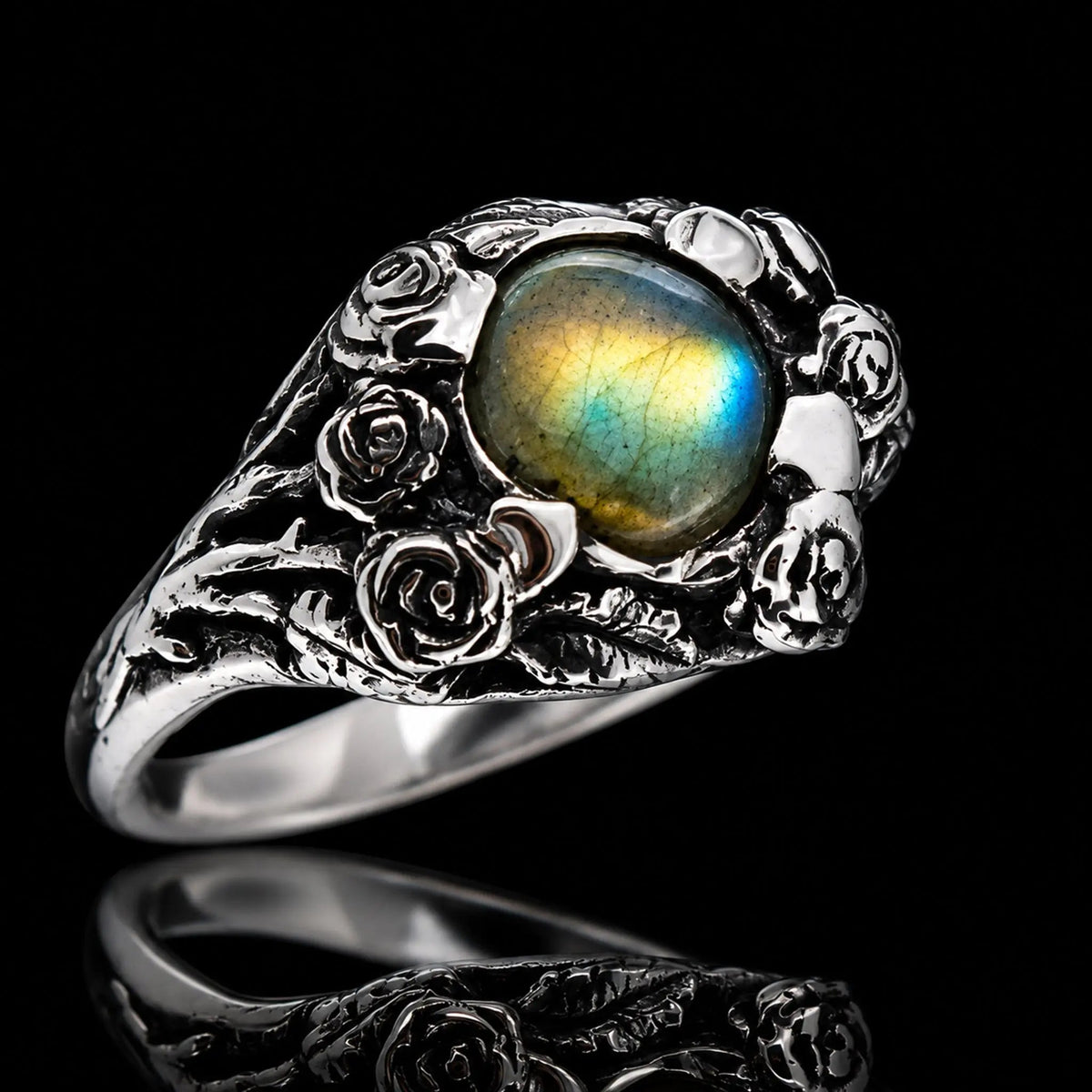 Rose Ring - labradorite - Curiouser Collective