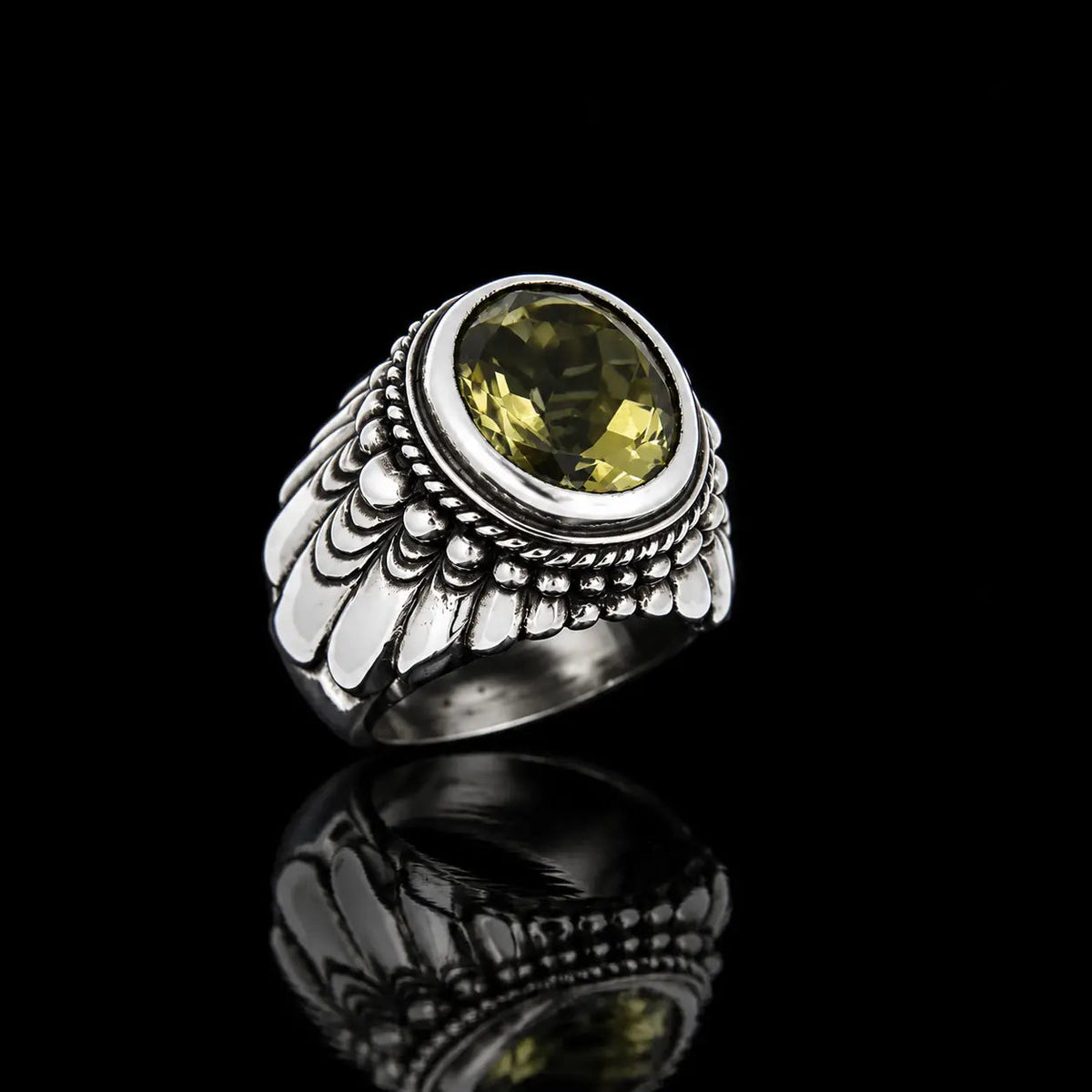 Round Feather Ring - Curiouser Collective