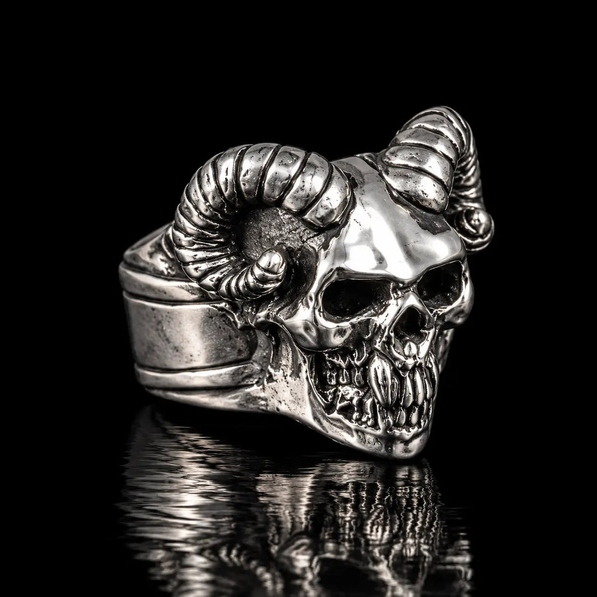 Sabbath Horned Skull Ring - Curiouser Collective