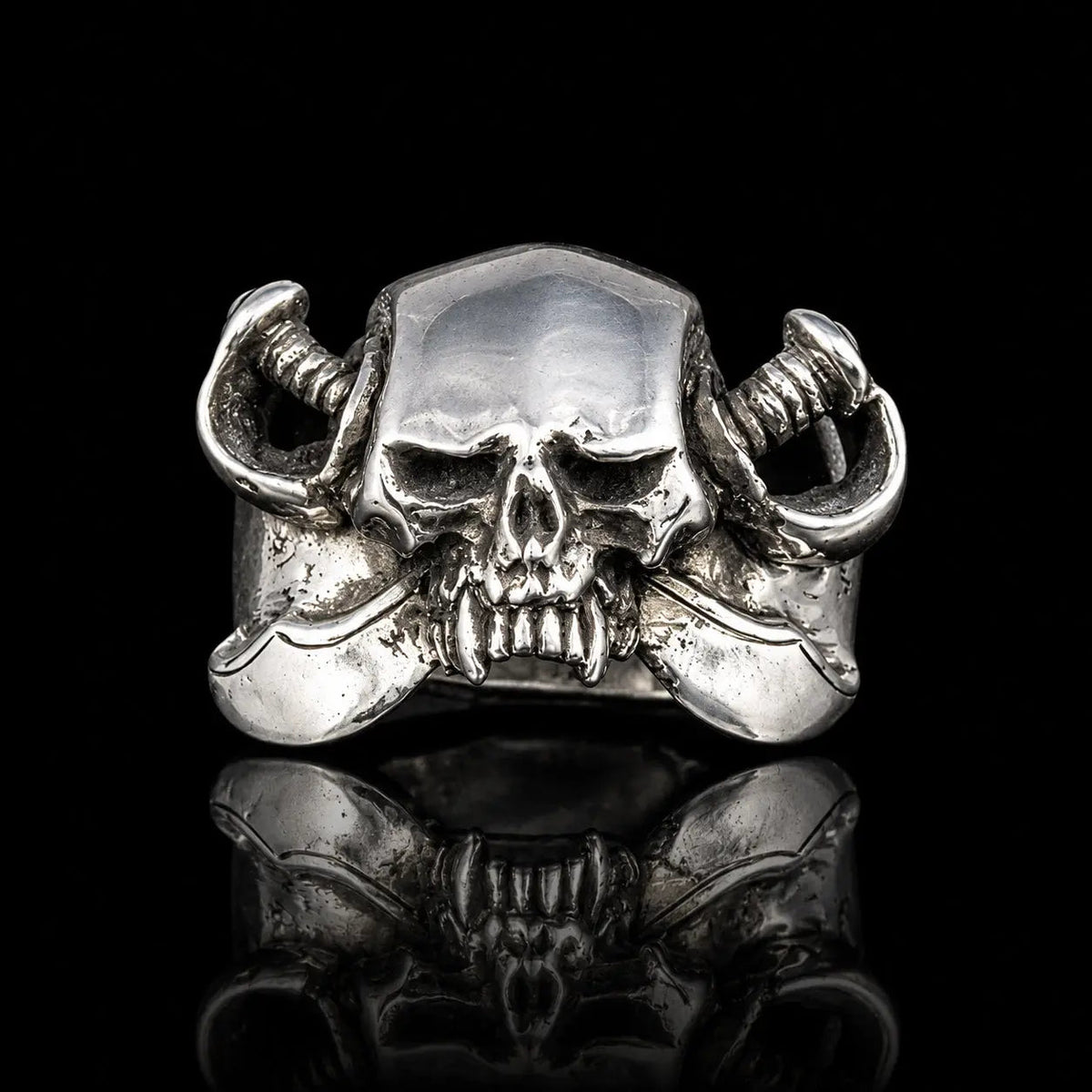 Skull and Cross Swords Ring - Curiouser Collective