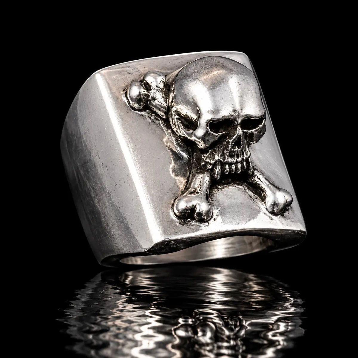 Skull & Crossbones Ring - Square Shank - ZEIGMANS