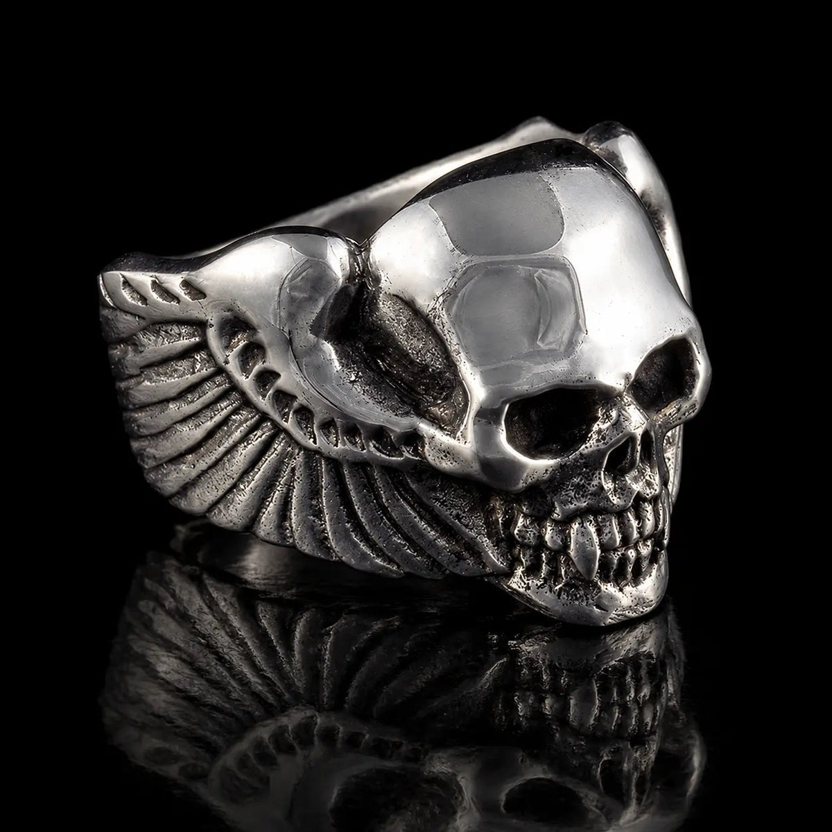 Winged Vampire Skull Ring V2 - Curiouser Collective