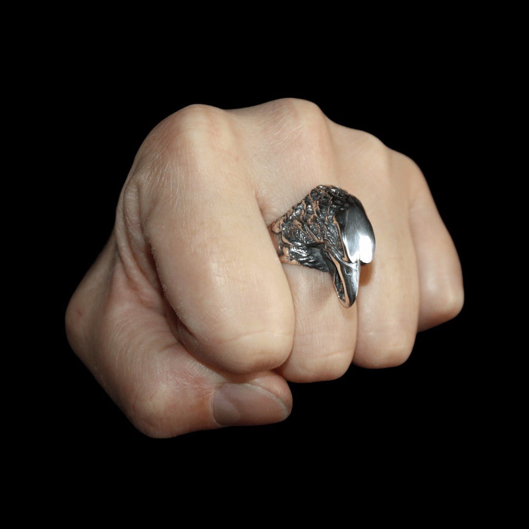 Eagle Head Silver Ring - Curiouser Collective